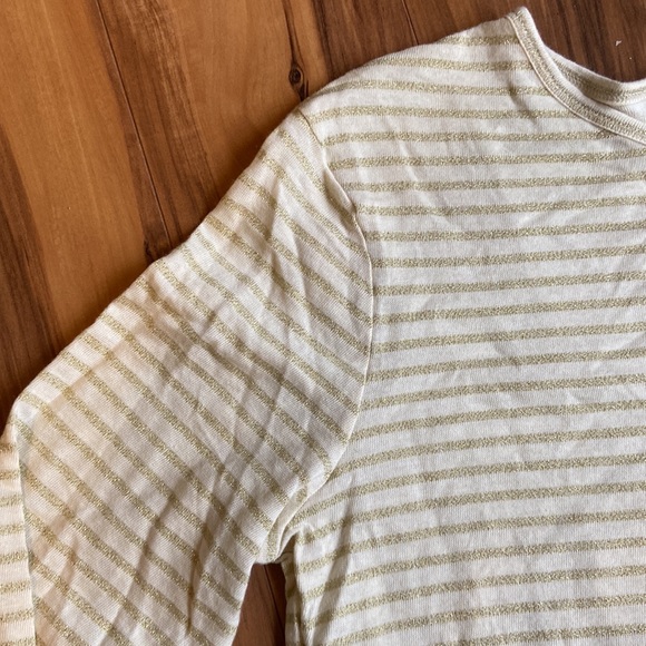 NWT LAUREN by Ralph Lauren Womens Long Sleeve Top - Size Large Off white & Gold - Picture 3 of 4